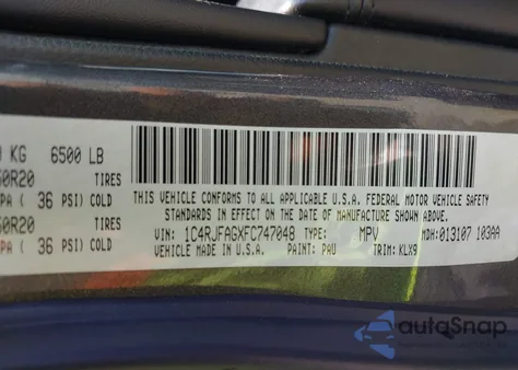 2015 Jeep Grand Cherokee Laredo from USA, damaged, VIN 1C4RJFAGXFC747048